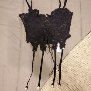 FLLxVS Lou Bustier Top - Black